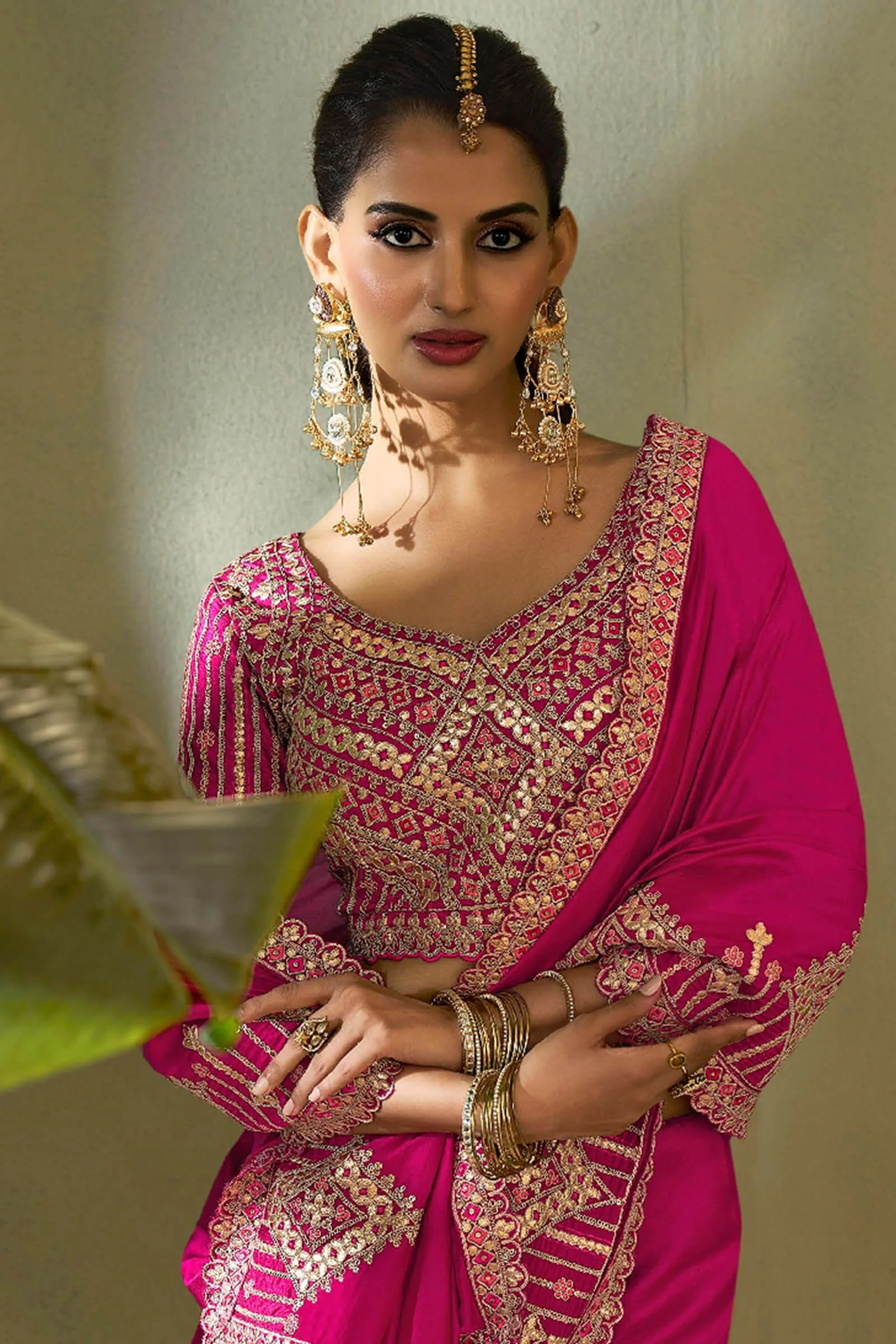 Alluring Dark Pink Soft Silk Embroidery Work Saree With Amiable Blouse Piece - Image 2