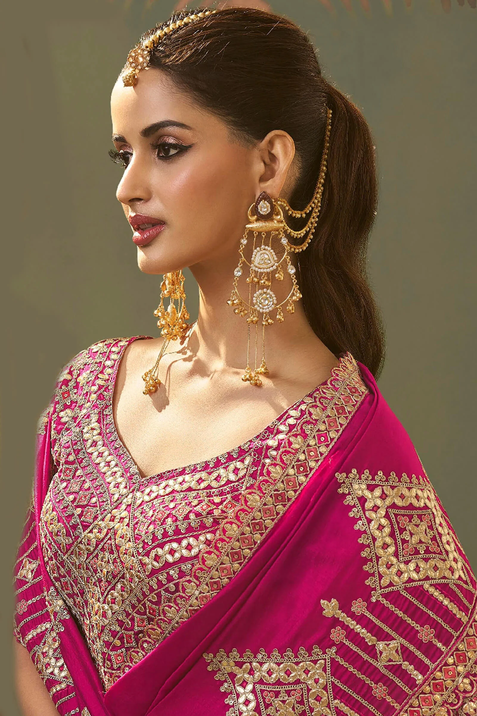 Alluring Dark Pink Soft Silk Embroidery Work Saree With Amiable Blouse Piece - Image 3