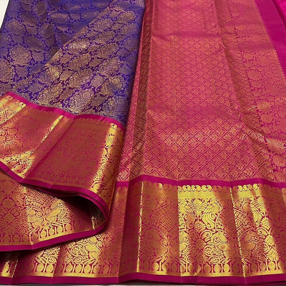 Arresting Purple Soft Banarasi Silk Saree With Jazzy Blouse Piece - Image 4