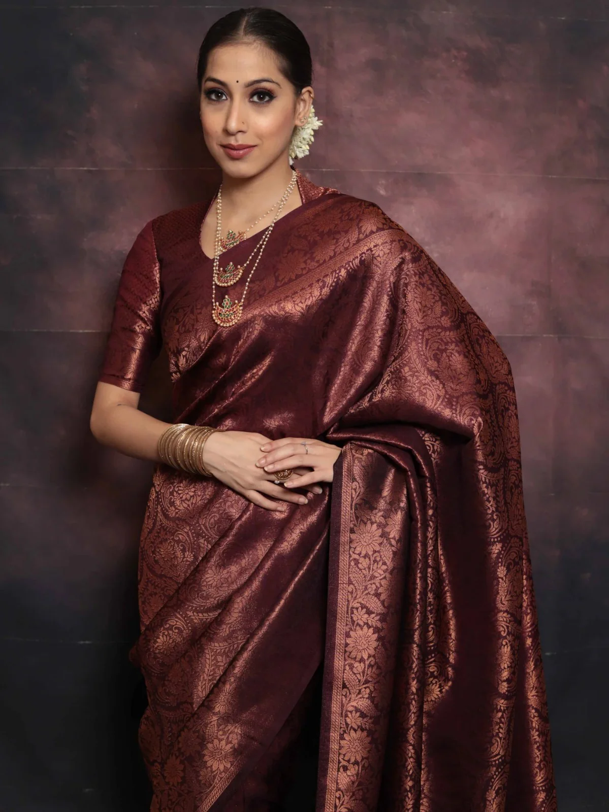 Beleaguer Maroon Soft Silk Saree With Traditional Blouse Piece - Image 5