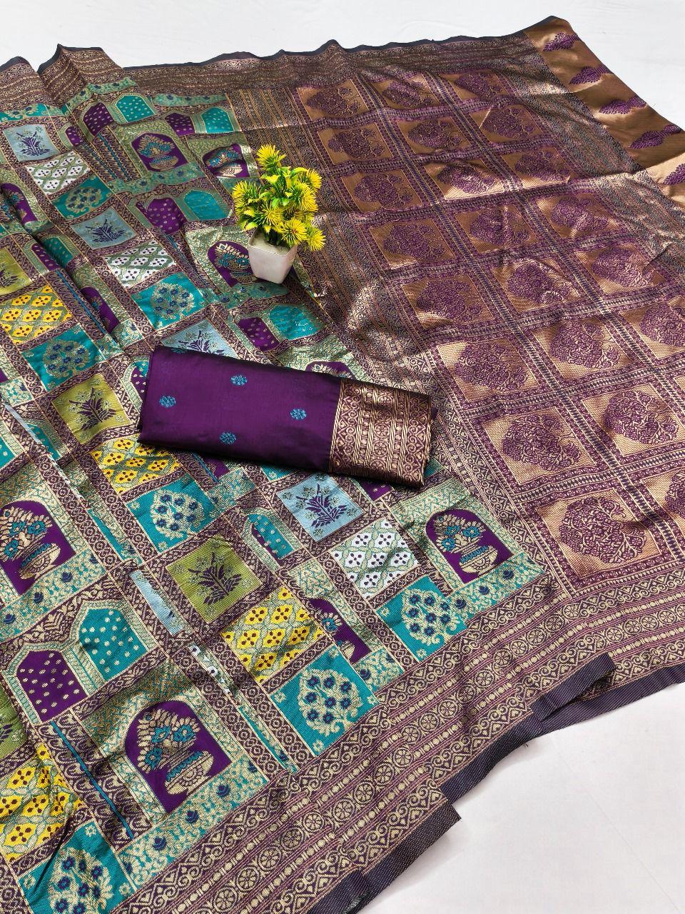 Charismatic Rama Soft Silk Saree With Sonorous Blouse Piece - Image 2