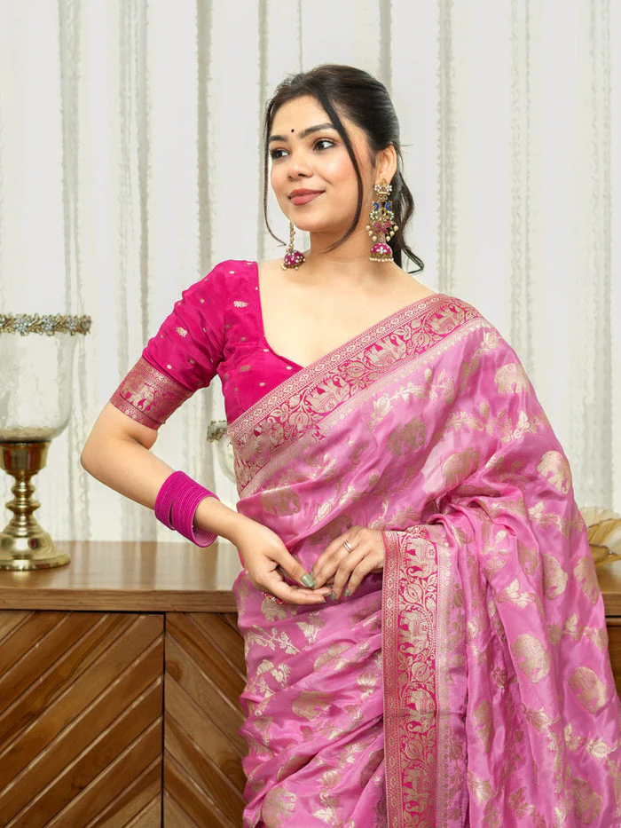 Conflate Baby Pink Soft Silk Saree With Prodigal Blouse Piece - Image 2