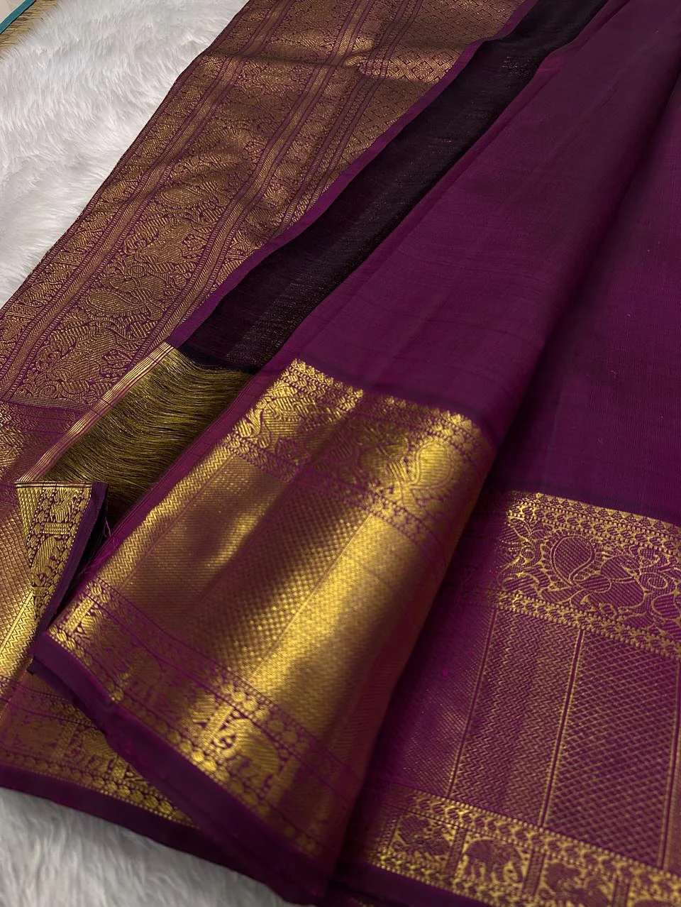 Cynosure Purple Soft Banarasi Silk Saree With Sempiternal Blouse Piece - Image 5