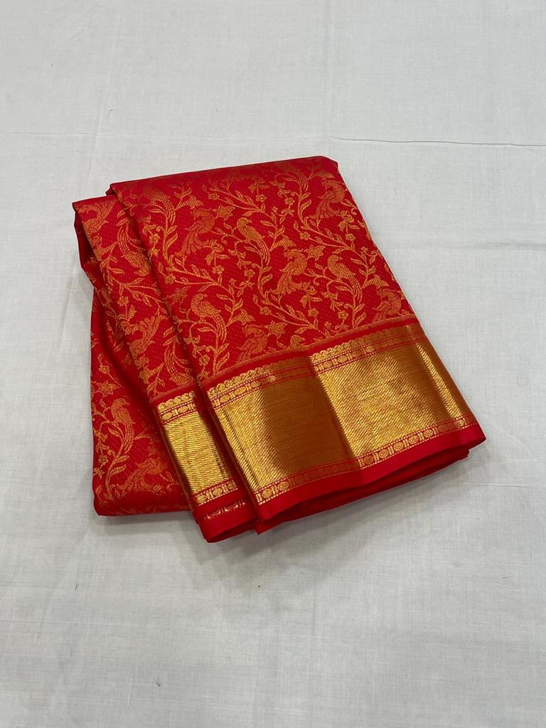 Dalliance Red Soft Banarasi Silk Saree With Panoply Blouse Piece - Image 2