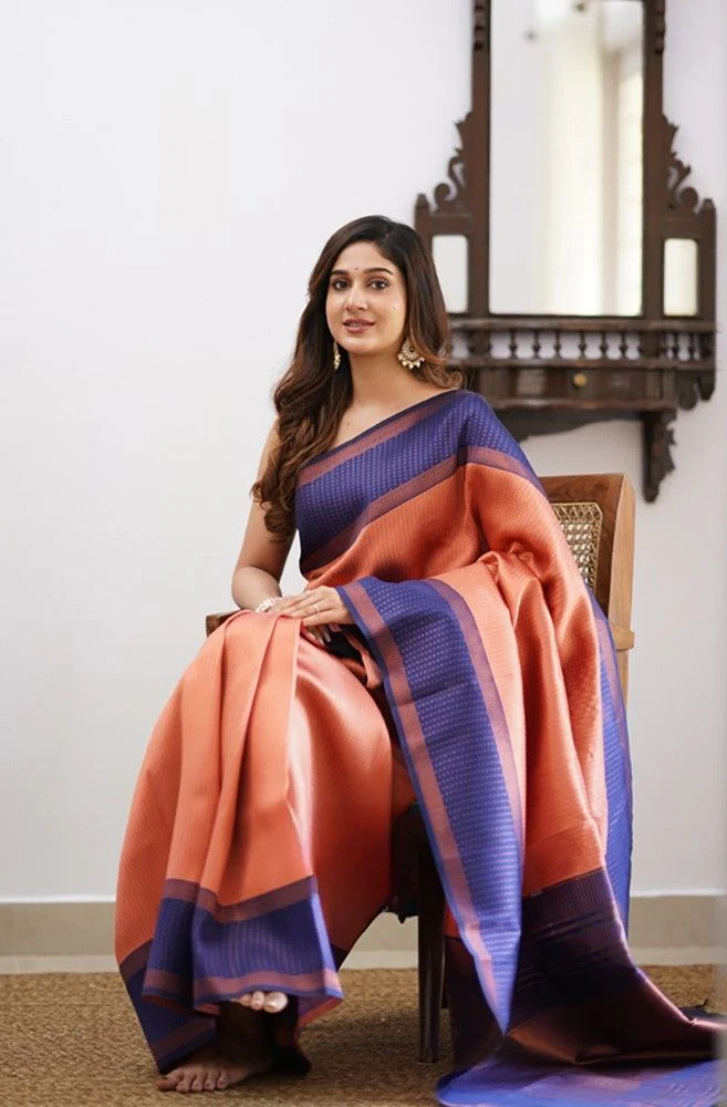 Desirable Pink Soft Silk Saree With Most Stunning Blouse Piece - Image 3
