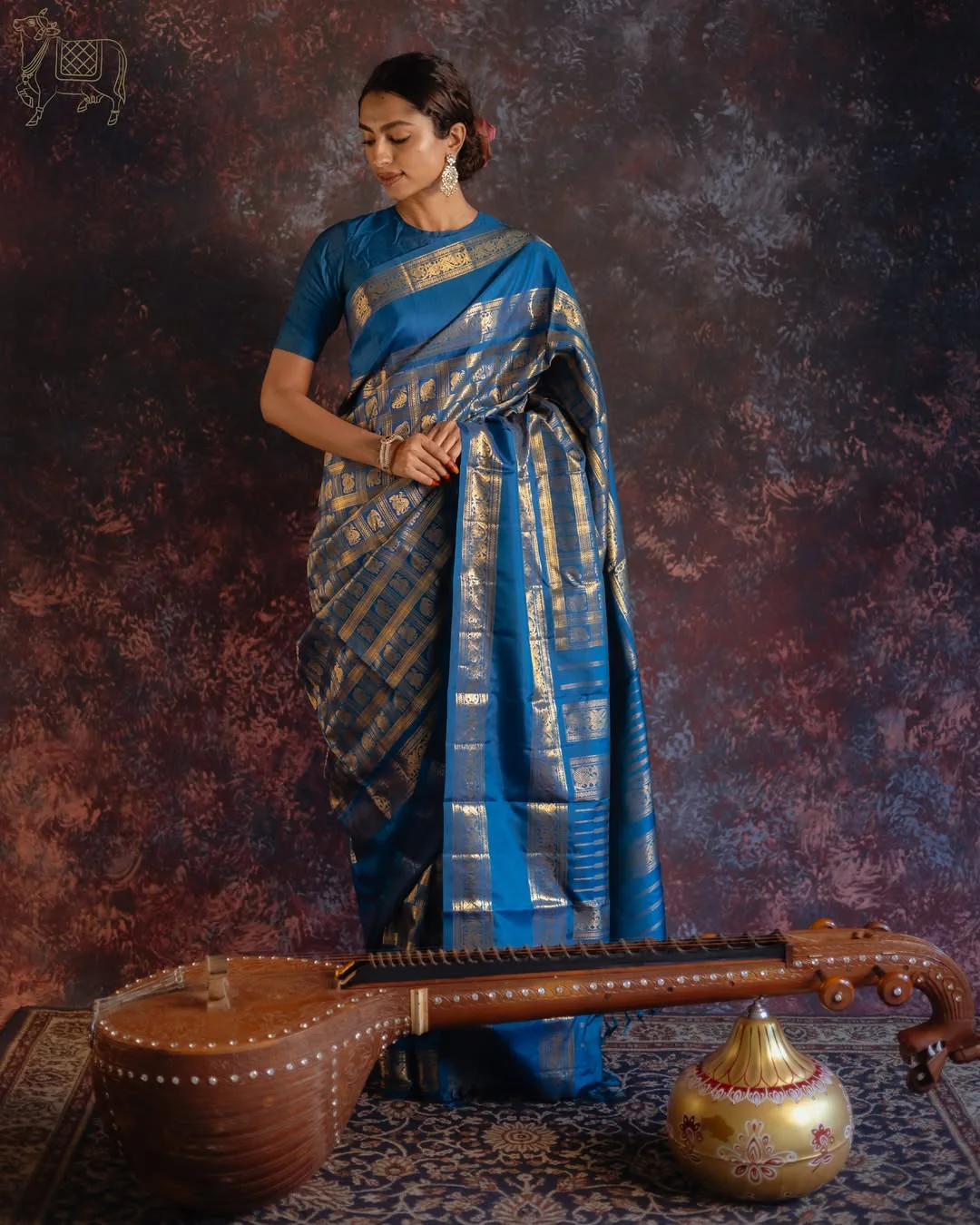 Elegant Blue Pure Zari Weaving Banarasi Silk Saree With Ideal Blouse Piece - Image 4