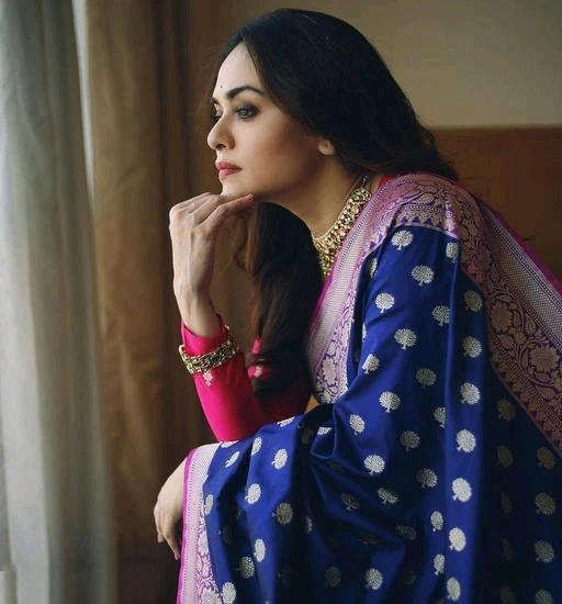 Elegant Blue Soft Banarasi Silk Saree With Gorgeous Blouse Piece - Image 4