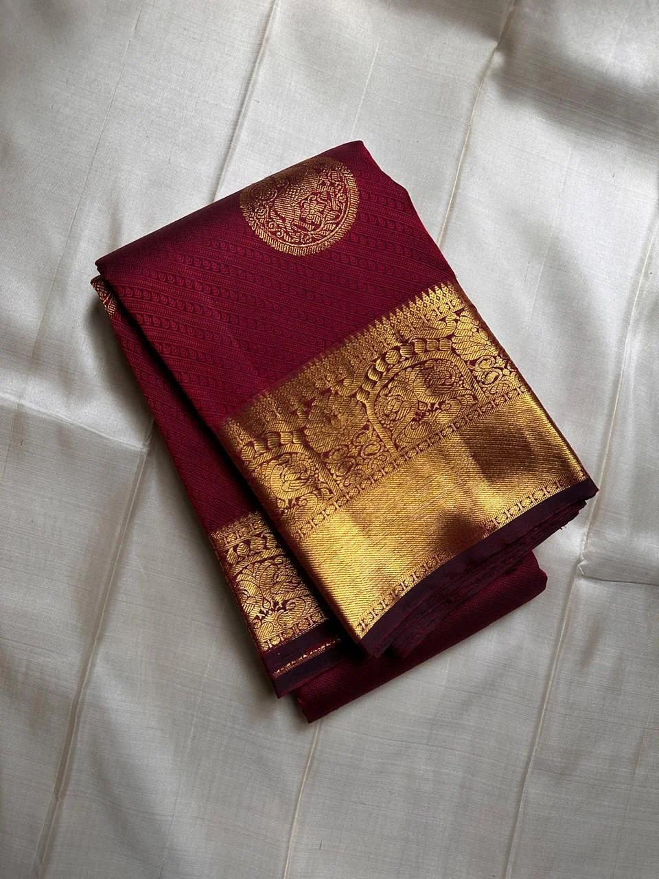 Embellished Maroon Soft Banarasi Silk Saree With Gossamer Blouse Piece - Image 3