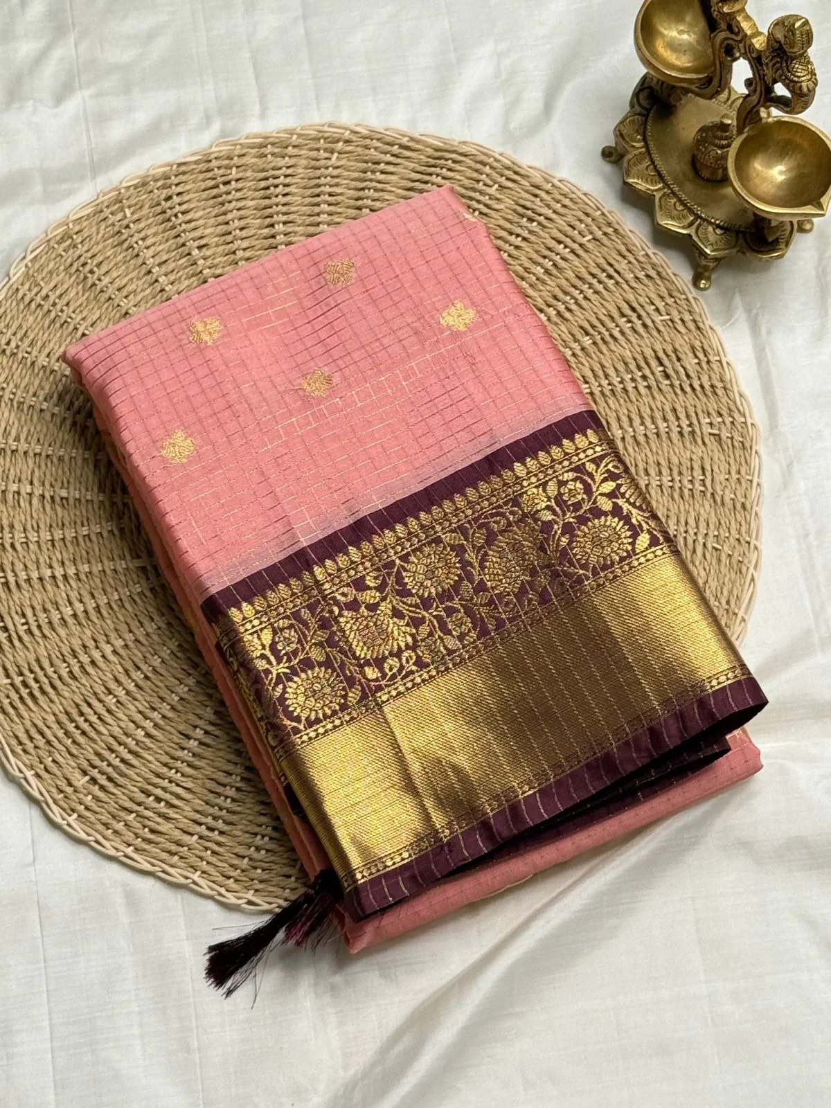 Enthralling Baby Pink Soft Silk Saree With Impressive Blouse Piece - Image 2