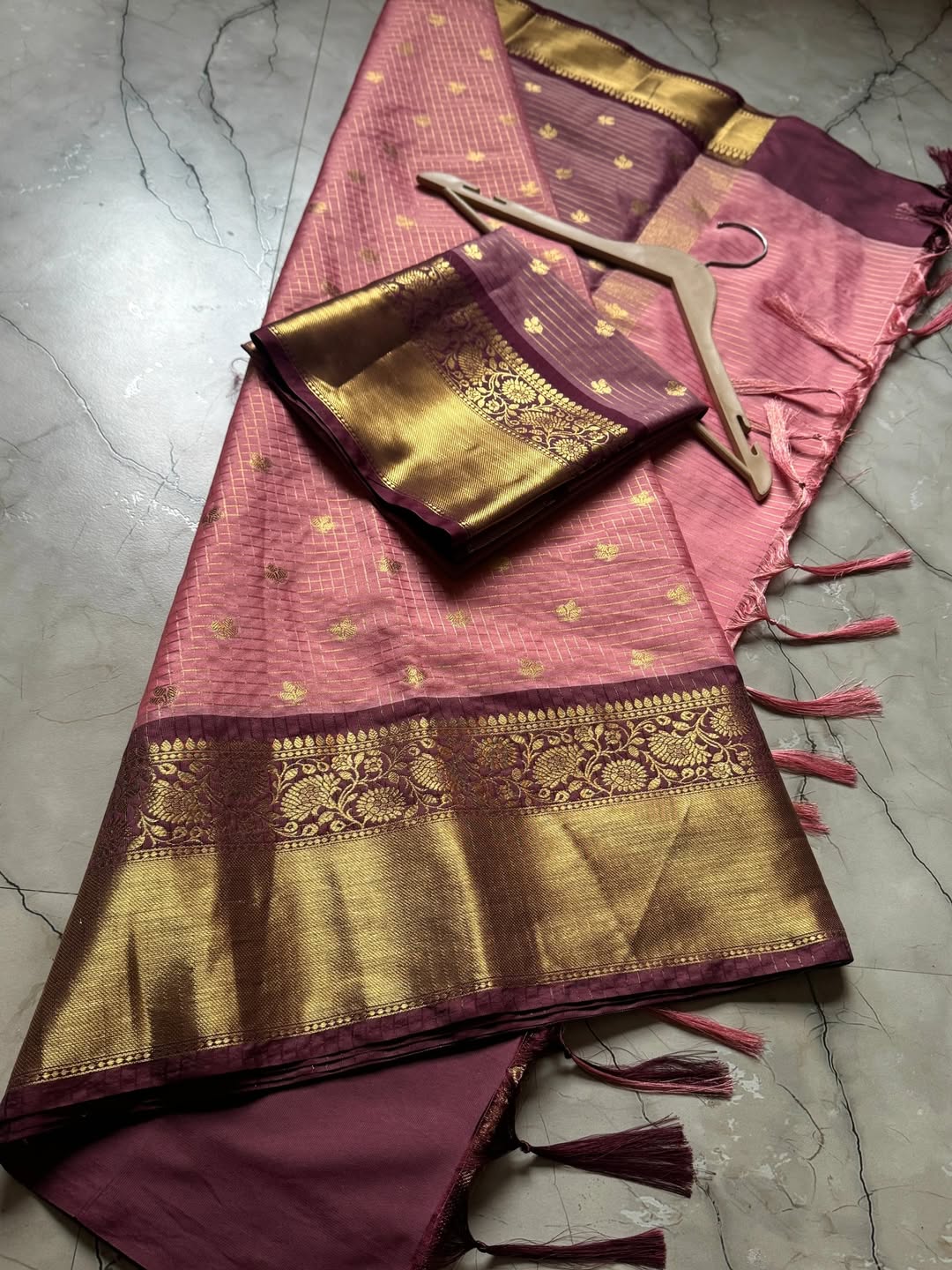 Enthralling Baby Pink Soft Silk Saree With Impressive Blouse Piece - Image 5