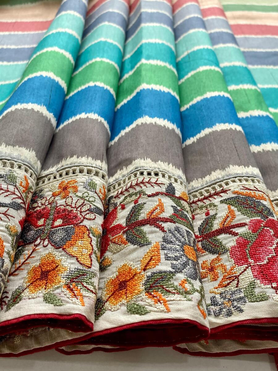 Evocative Multicolor Pure Loom Tusser Silk Saree With Capricious Blouse Piece - Image 2