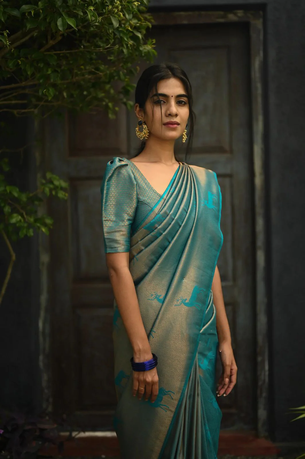 Excellent Sky Soft Silk Saree With Dalliance Blouse Piece - Image 4