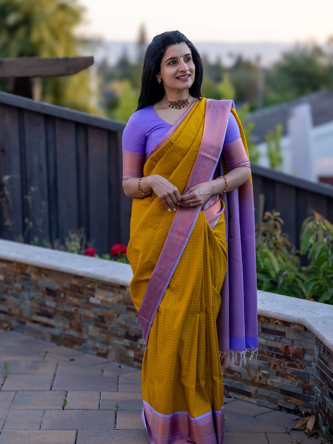 Felicitous Yellow Soft Silk Saree With Desiring Blouse Piece - Image 6