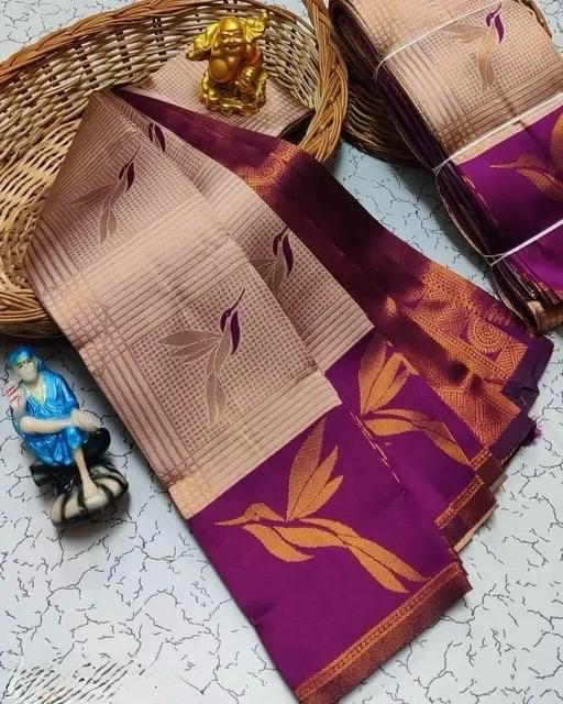 Fugacious Beige Soft Banarasi Silk Saree With Lagniappe Blouse Piece - Image 3