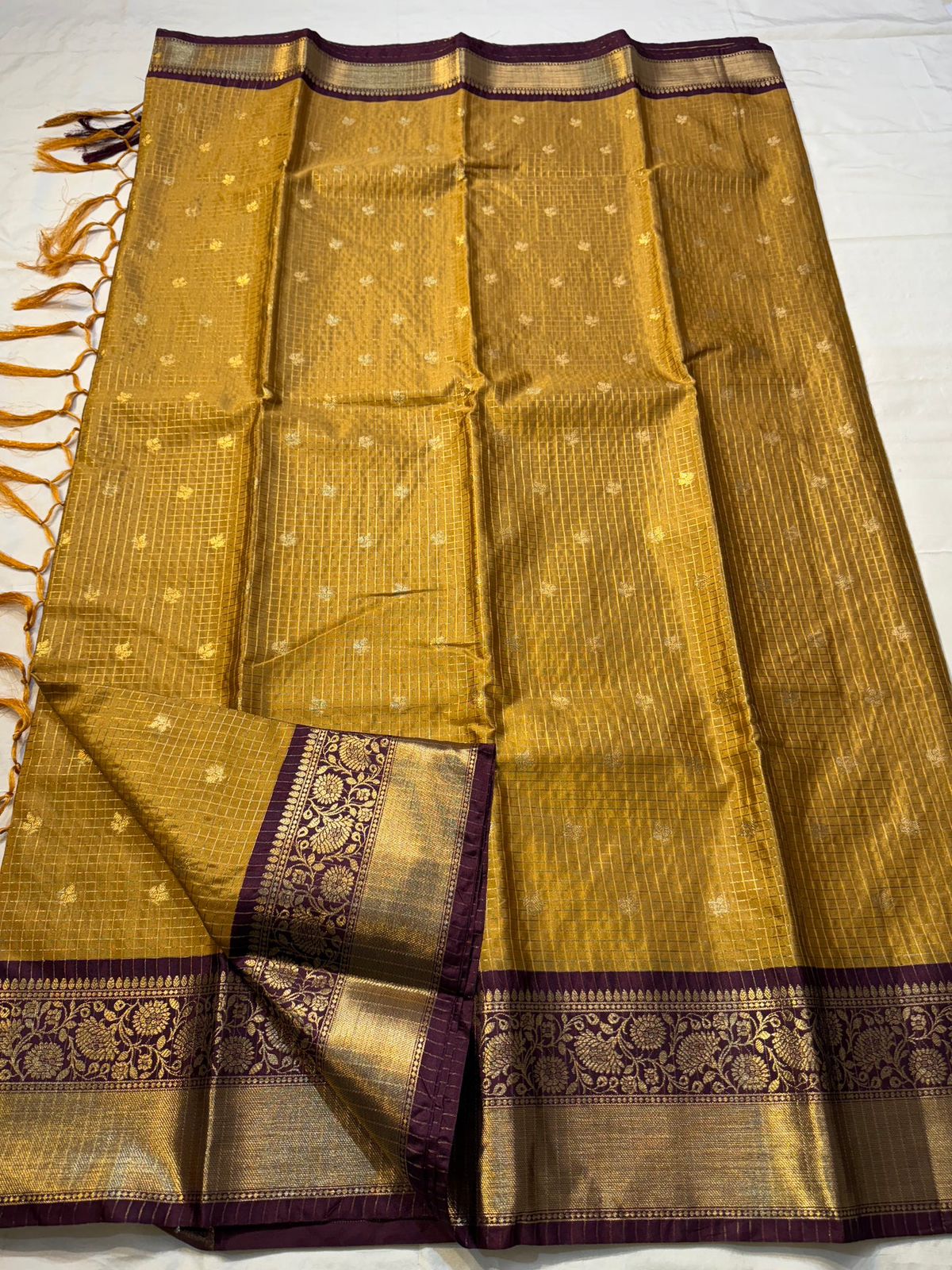 Glittering Mustard Soft Silk Saree With Scintillating Blouse Piece - Image 4