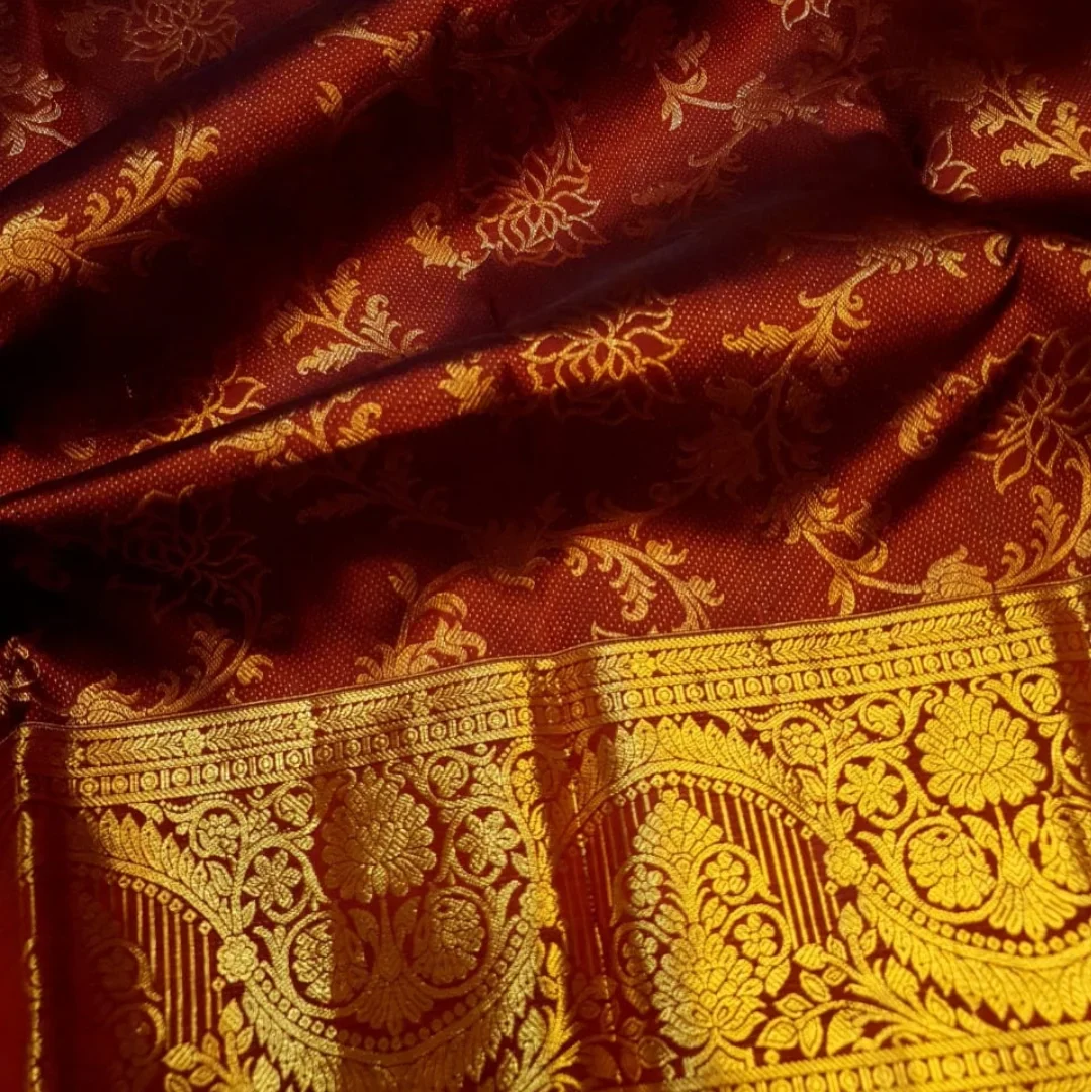 Glowing Wine Soft Banarasi Silk Saree With Quixotic Blouse Piece - Image 6