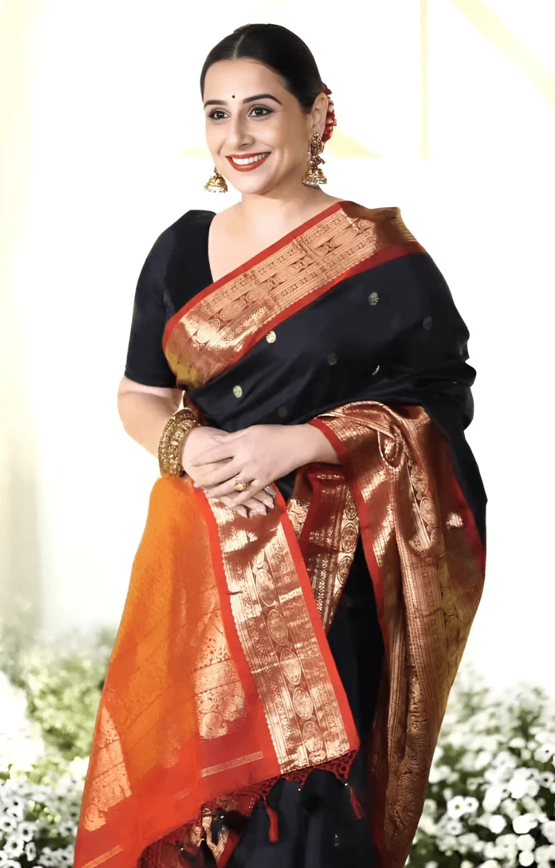 Gratifying Black Soft Banarasi Silk Saree With Assemblage Blouse Piece - Image 2