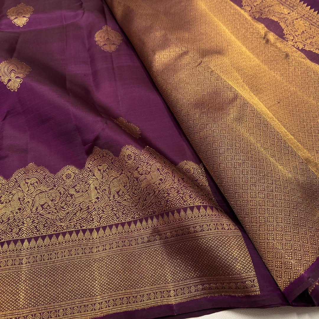 Intricate Purple Soft Banarasi Silk Saree With Seraphic Blouse Piece - Image 6