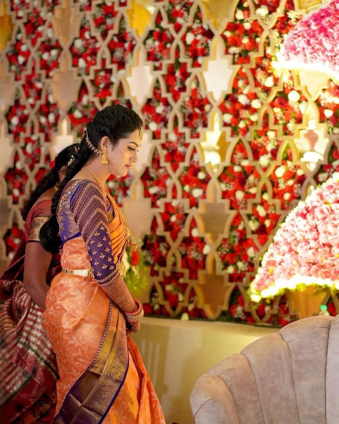 Invaluable Peach Soft Banarasi Silk Saree With Surpassing Blouse Piece - Image 3