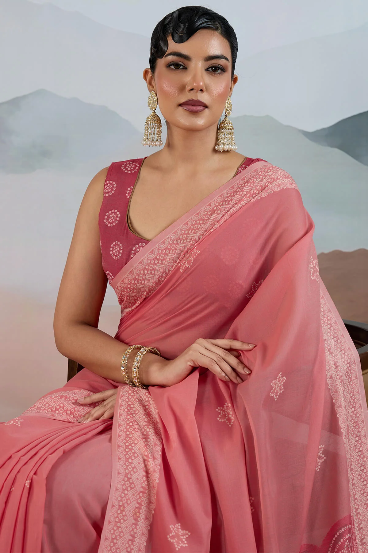 Jubilant Pink Cotton Silk Saree With Petrichor Blouse Piece - Image 2