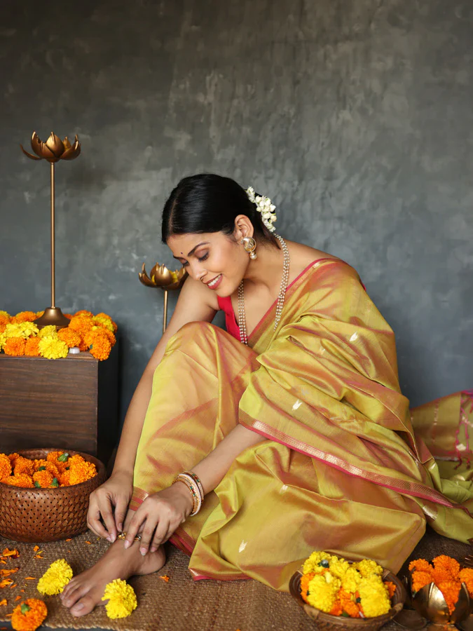 Magnificat Mustard Cotton Silk Saree With Exemplary Blouse Piece - Image 3