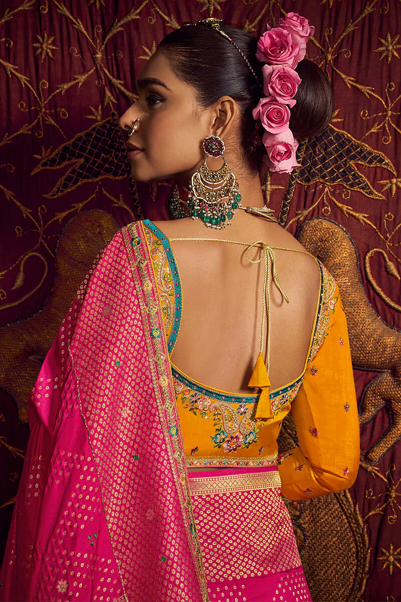 Murmurous Dark Pink Pure Viscose Dola Silk Saree With Fancifull Blouse Piece - Image 3