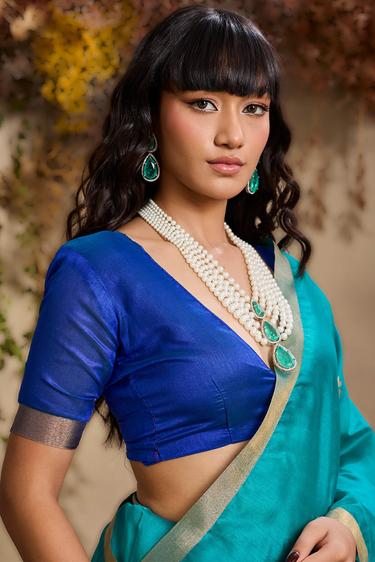 Preferable Firozi Pure Zari Weaving Banarasi Tussar Silk Saree With Enthralling Blouse Piece - Image 6