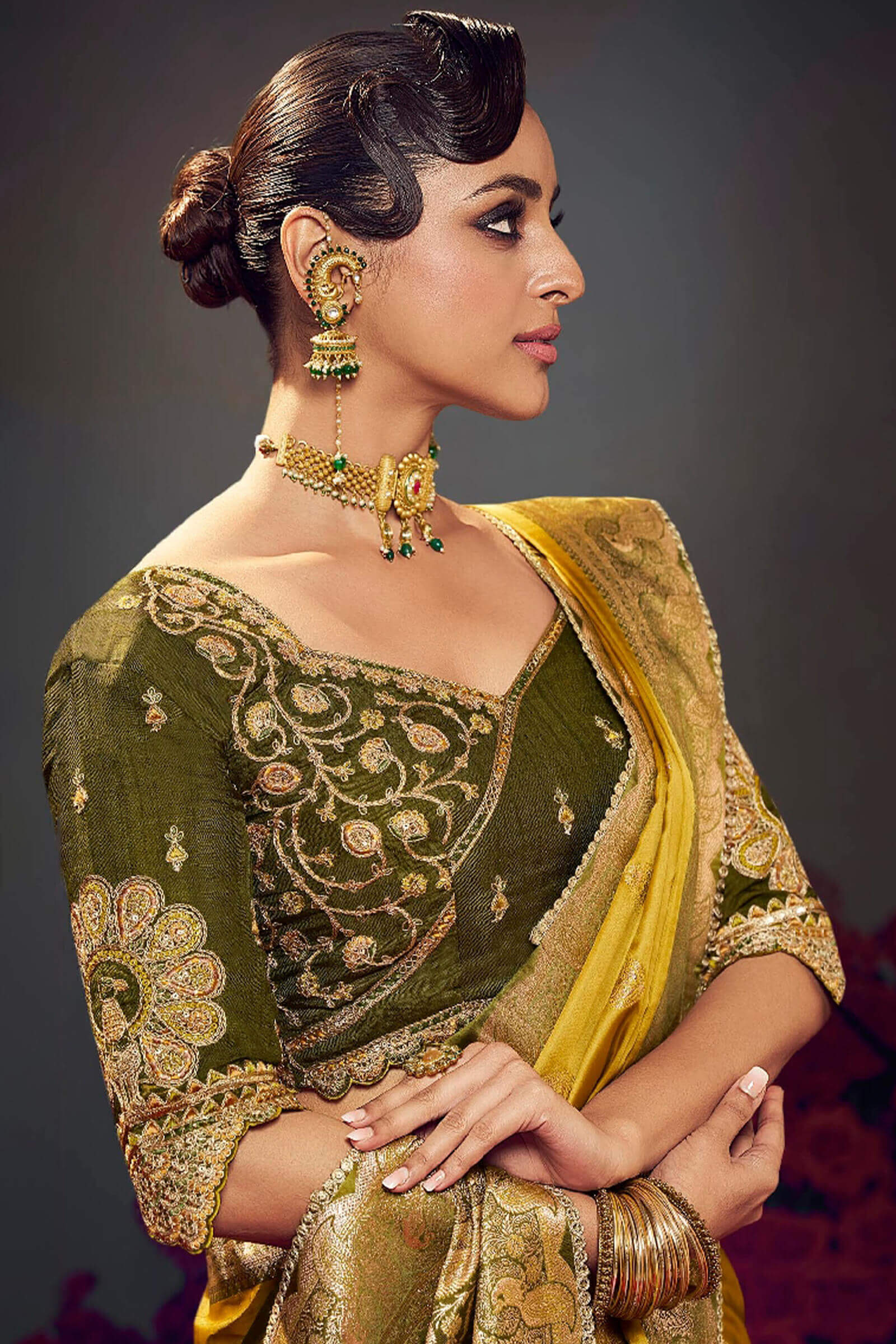 Prodigal Mustard Banarasi Satin Silk Saree With Arresting Blouse Piece - Image 2