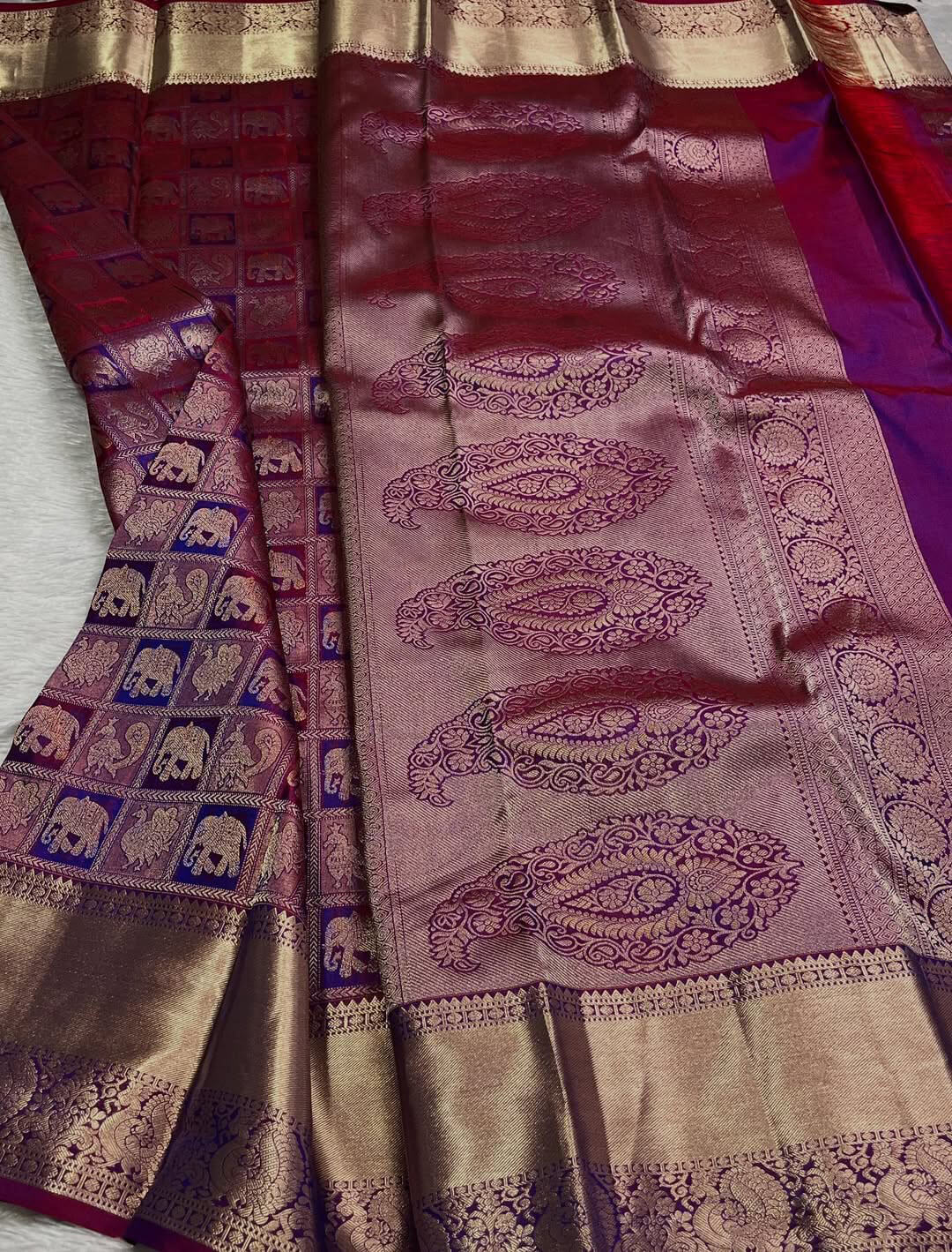 Rhapsody Purple Soft Banarasi Silk Saree With Piquant Blouse Piece - Image 2