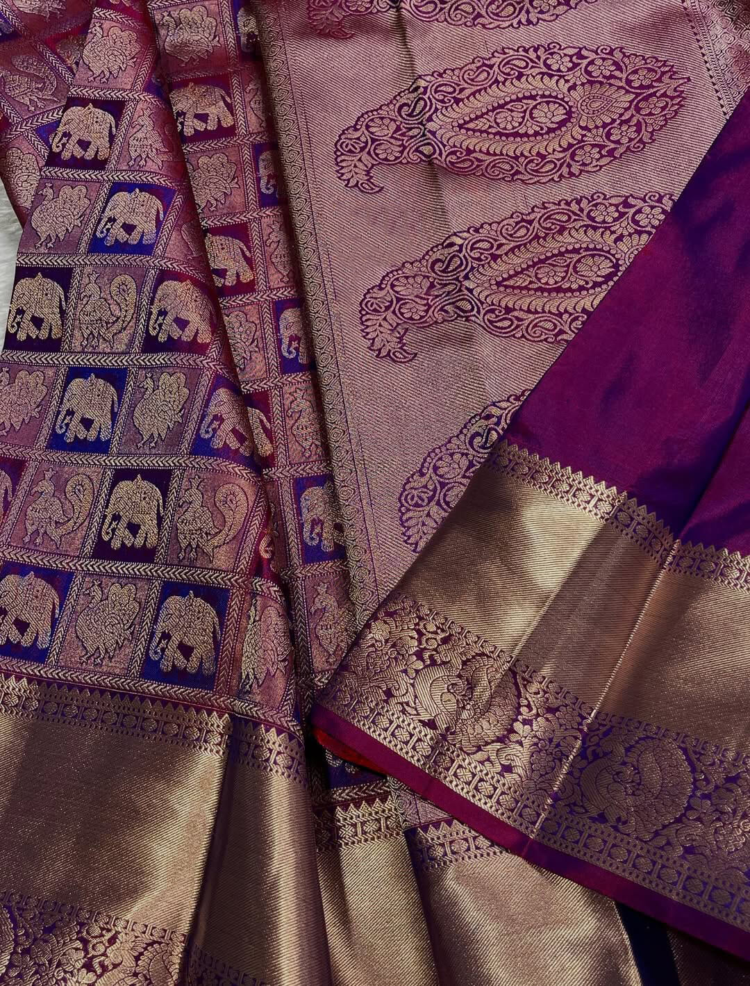 Rhapsody Purple Soft Banarasi Silk Saree With Piquant Blouse Piece - Image 3
