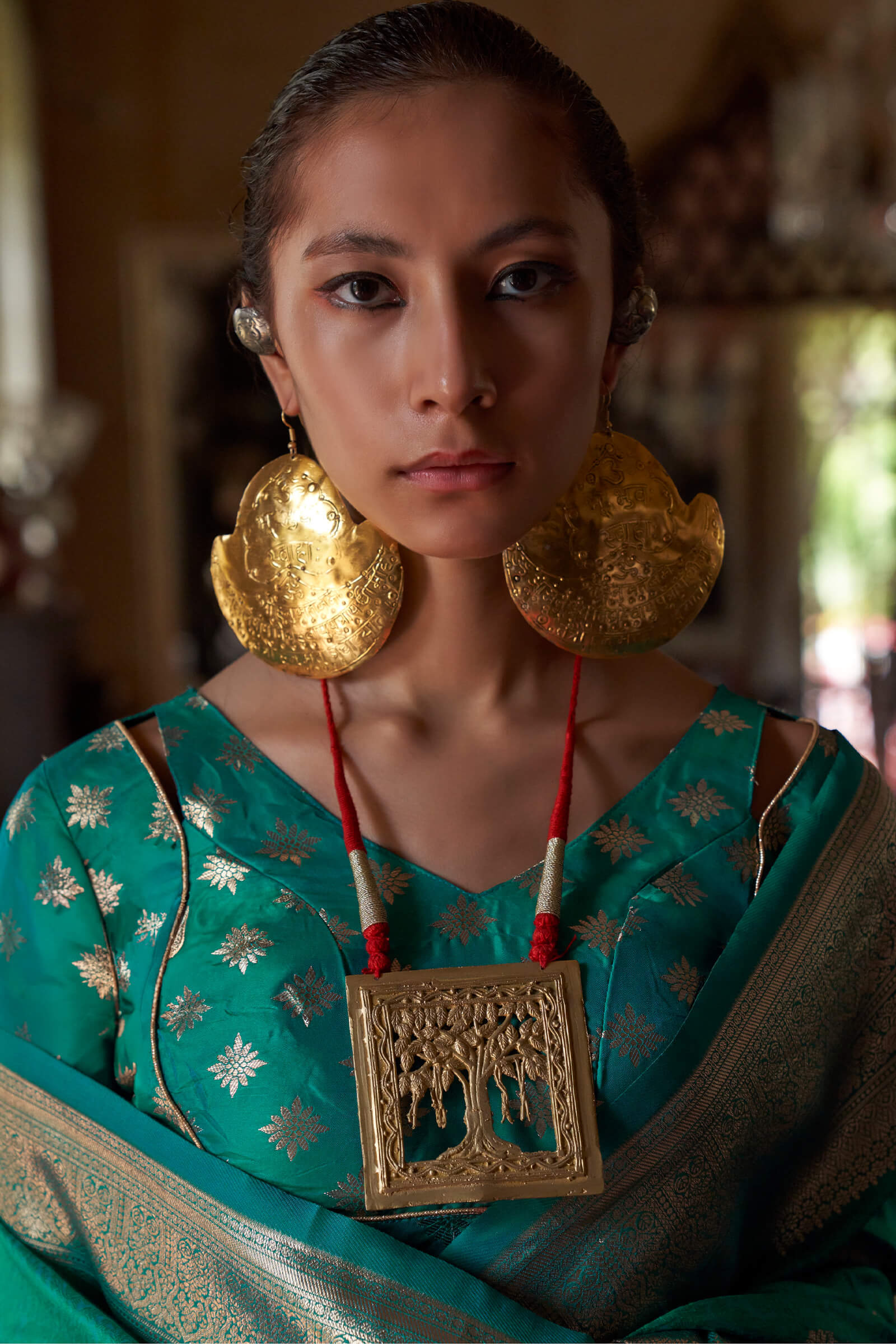 Scintillating Rama Soft Banarasi Silk Saree With Eloquence Blouse Piece - Image 3