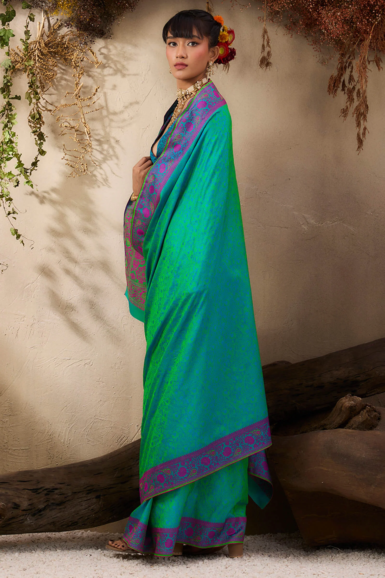 Scrupulous Sea Green Kanjivaram Silk Saree With Most Flattering Blouse Piece - Image 6
