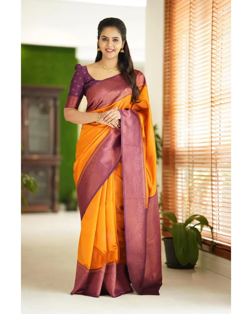 Seraglio Yellow Soft Silk Saree With Engaging Blouse Piece - Image 6