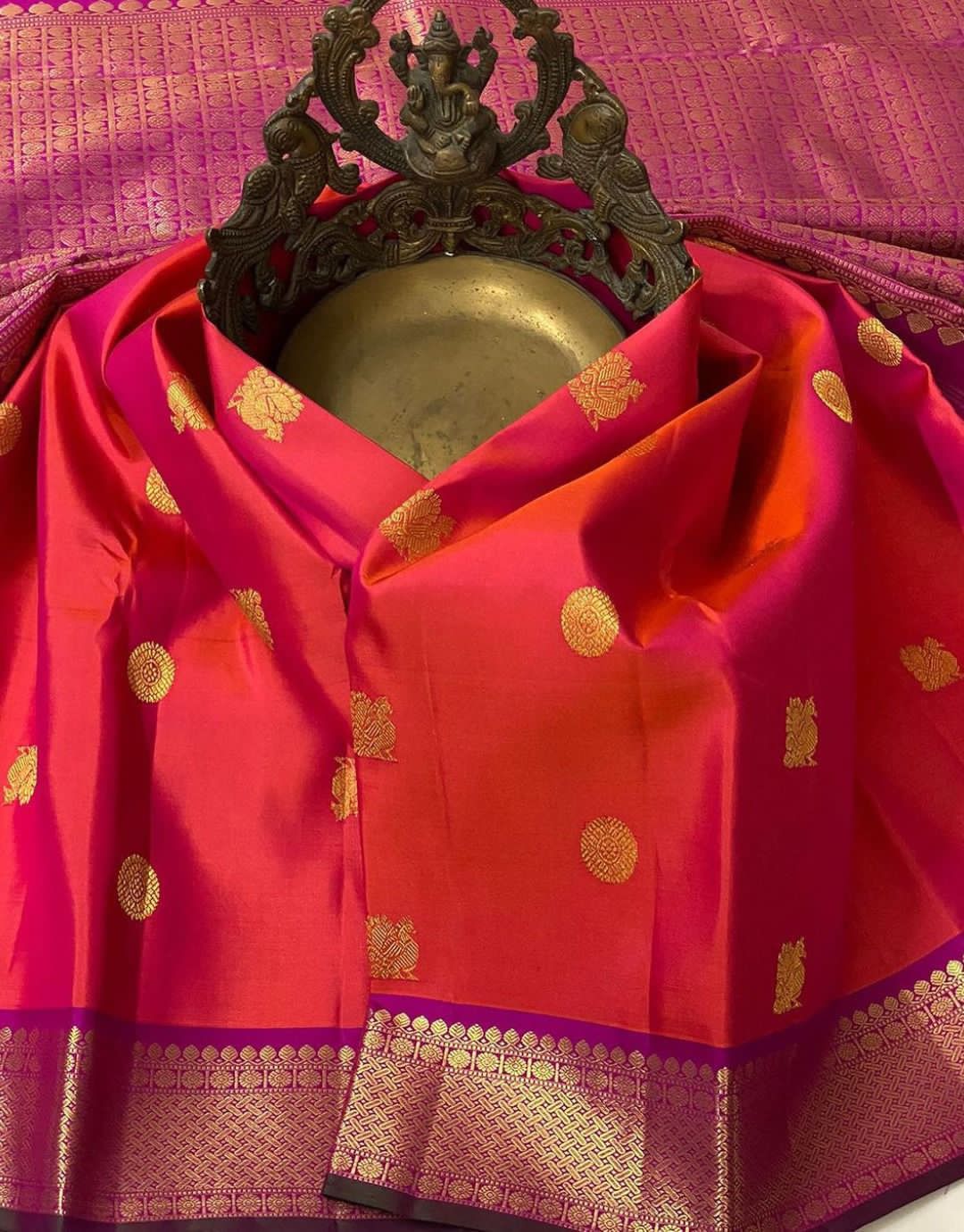 Serendipity Orange Soft Silk Saree With Fantabulous Blouse Piece - Image 2