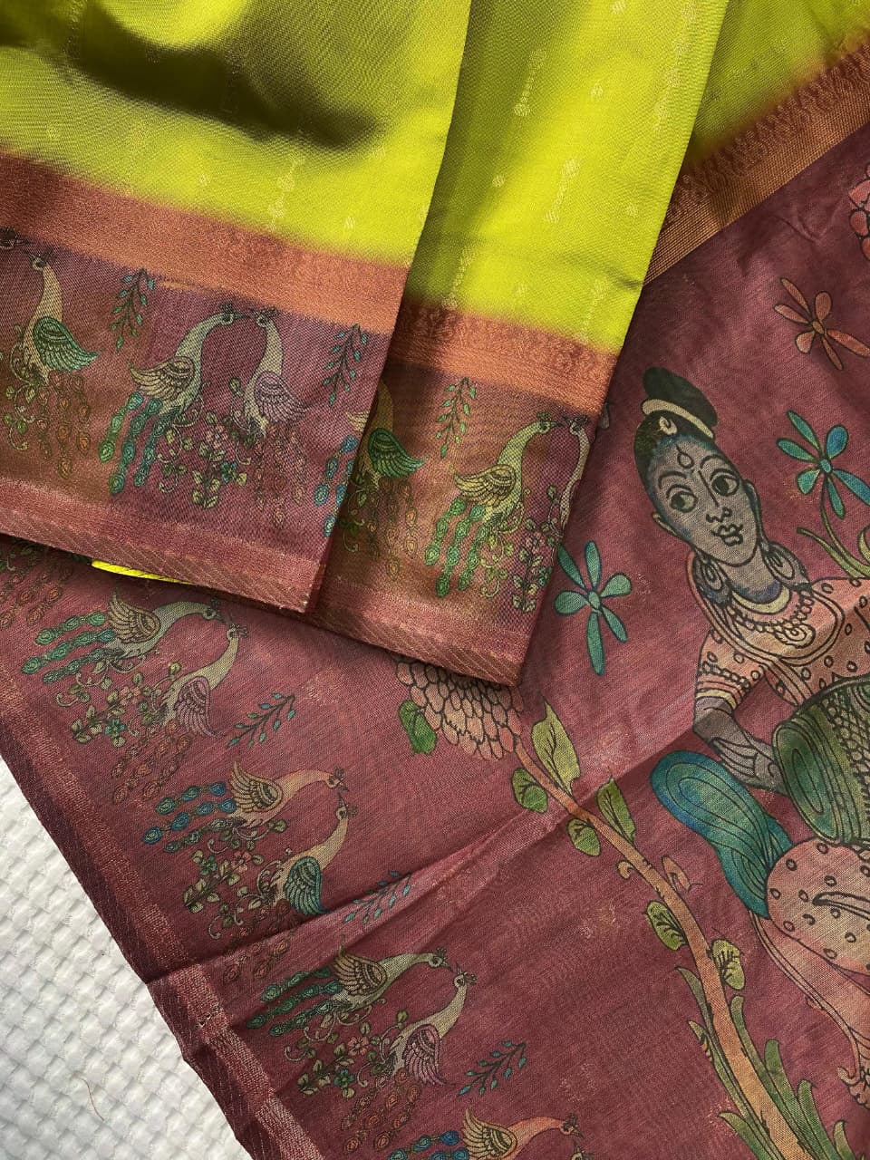 Sonorous Green Soft Chanderi Silk Printed Saree With Devastating Blouse Piece - Image 2