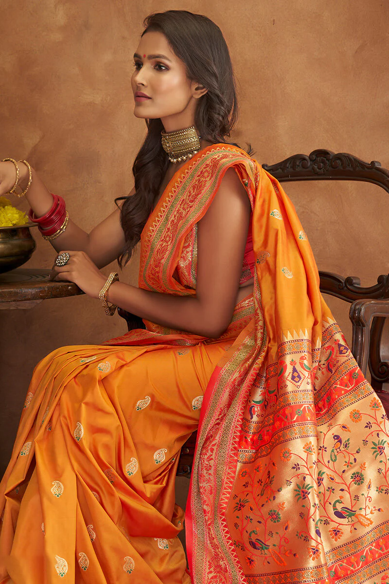 Splendorous Yellow Soft Banarasi Silk Saree With Prodigal Blouse - Image 2
