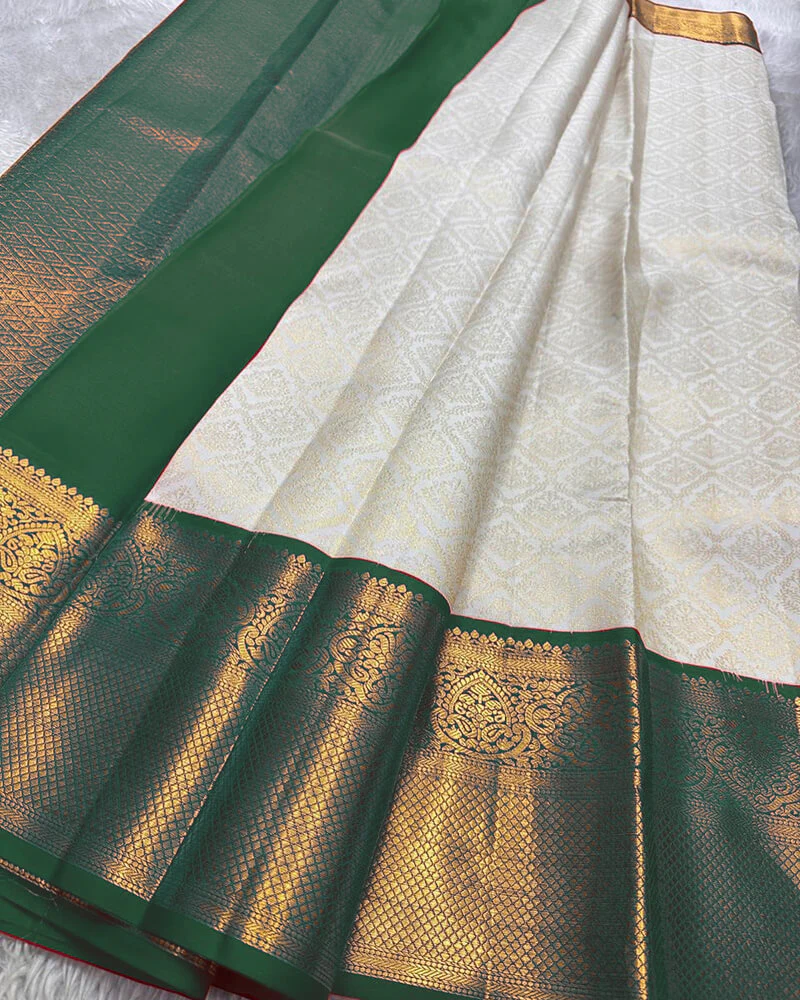 Susurrous Beige Soft Silk Saree With Jazzy Blouse Piece - Image 3