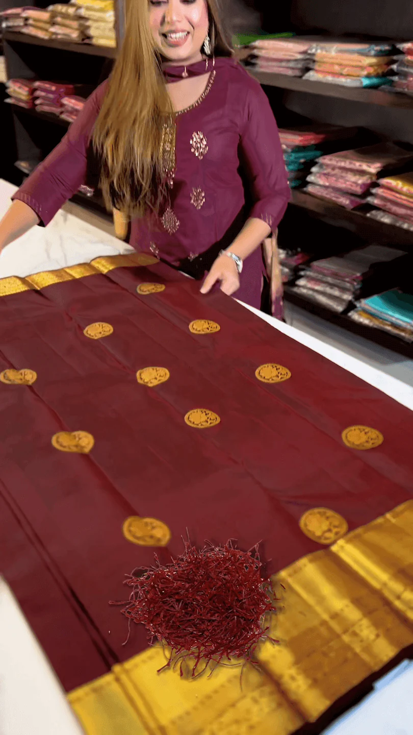 Susurrous Maroon Soft Banarasi Silk Saree With Tremendous Blouse Piece - Image 7