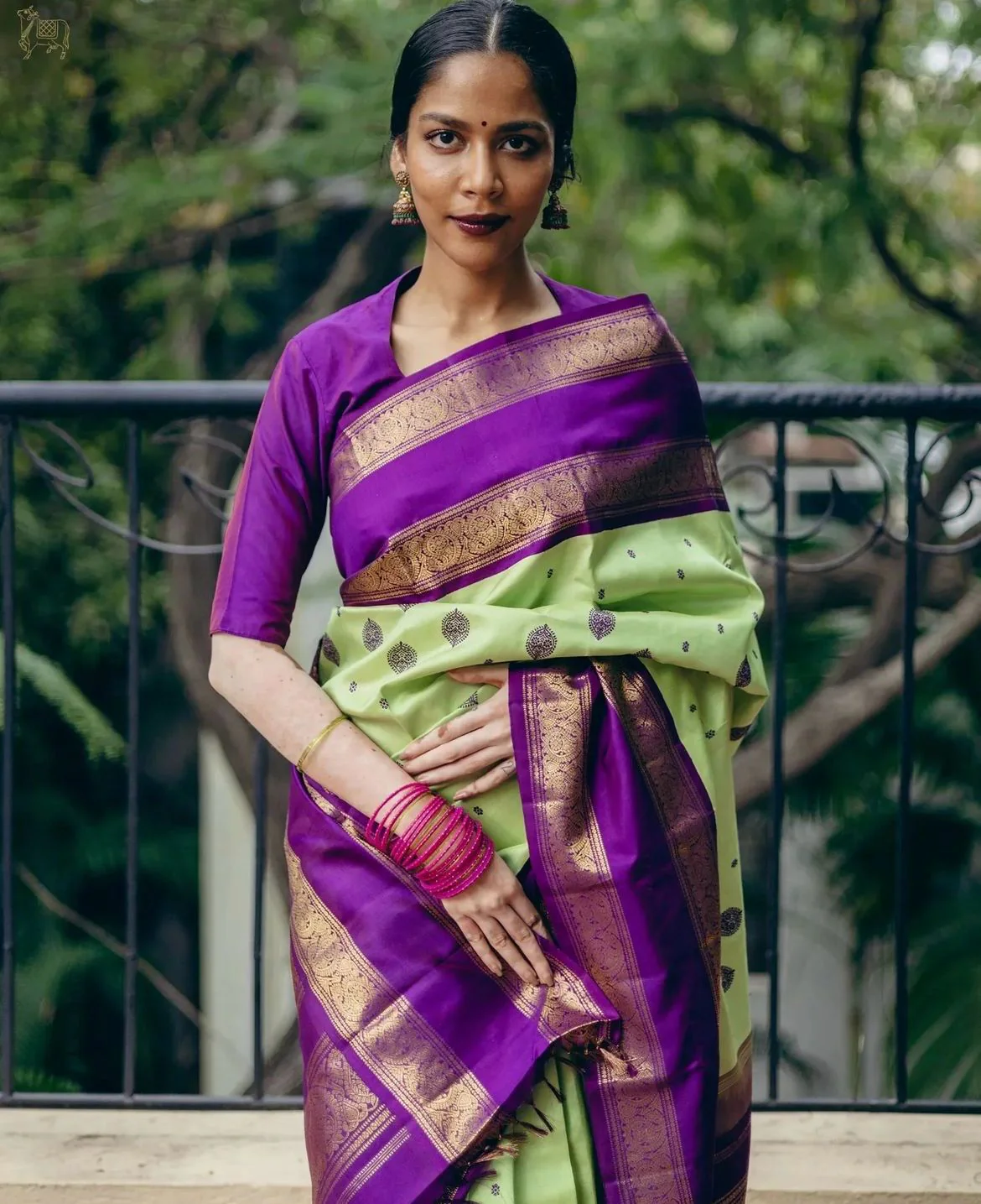 Tempting Pista Soft Silk Saree With Whimsical Blouse Piece - Image 4