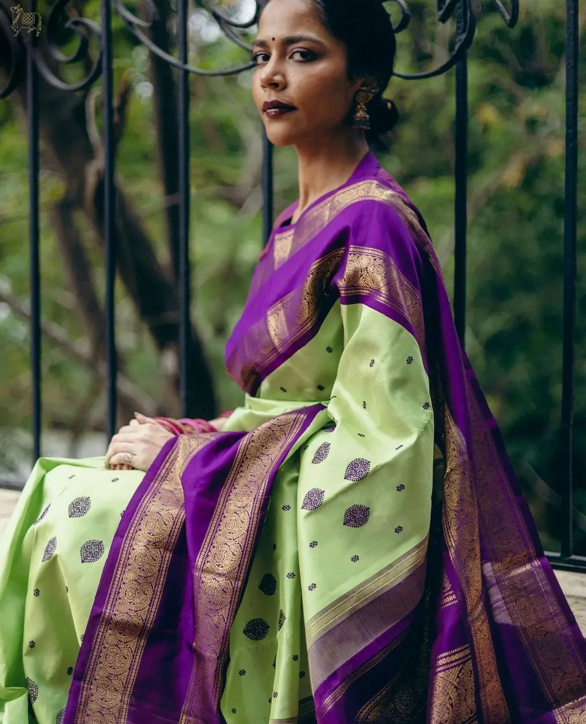 Tempting Pista Soft Silk Saree With Whimsical Blouse Piece - Image 5