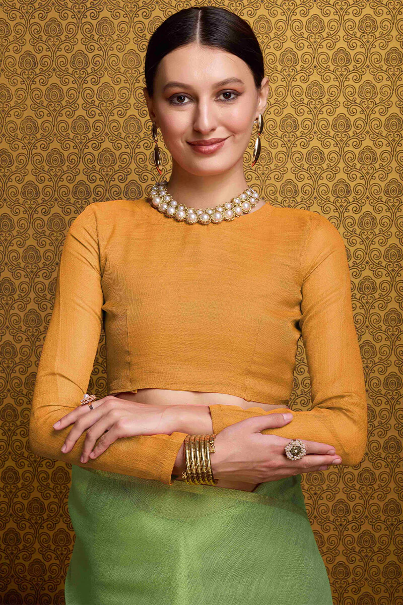 Wonderful Sea Green Soft Banarasi Tissue Silk Saree With Exquisite Blouse Piece - Image 6
